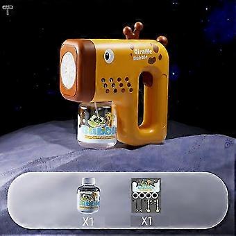 New GiraffeElectric Automatic Light Bubble Machine Bubbles Gun Summer Beach Bath Outdoor Game Fantasy Toys for Children  Gift