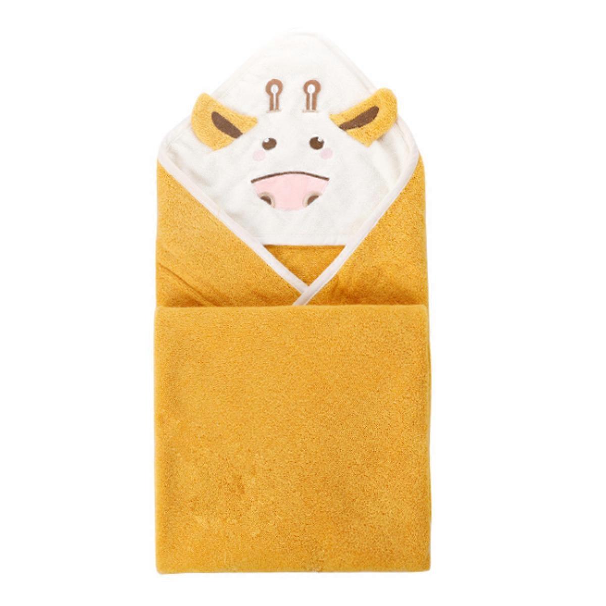 Unisex Dětská osuška s kapucí, polyester s pocitem mraku super absorpční společník do koupání pro 1-6 let, sloní design