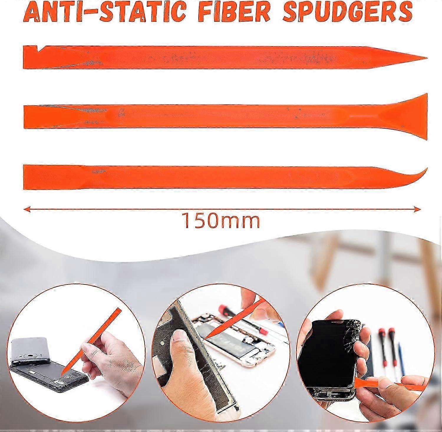 18 Pieces Non-Scratch Plastic Scraper Tool Carbon Fiber Plastic Scraper Multi-Purpose Scraper Pen-Shaped Scraper Cleaning Scraper Tool (Orange)