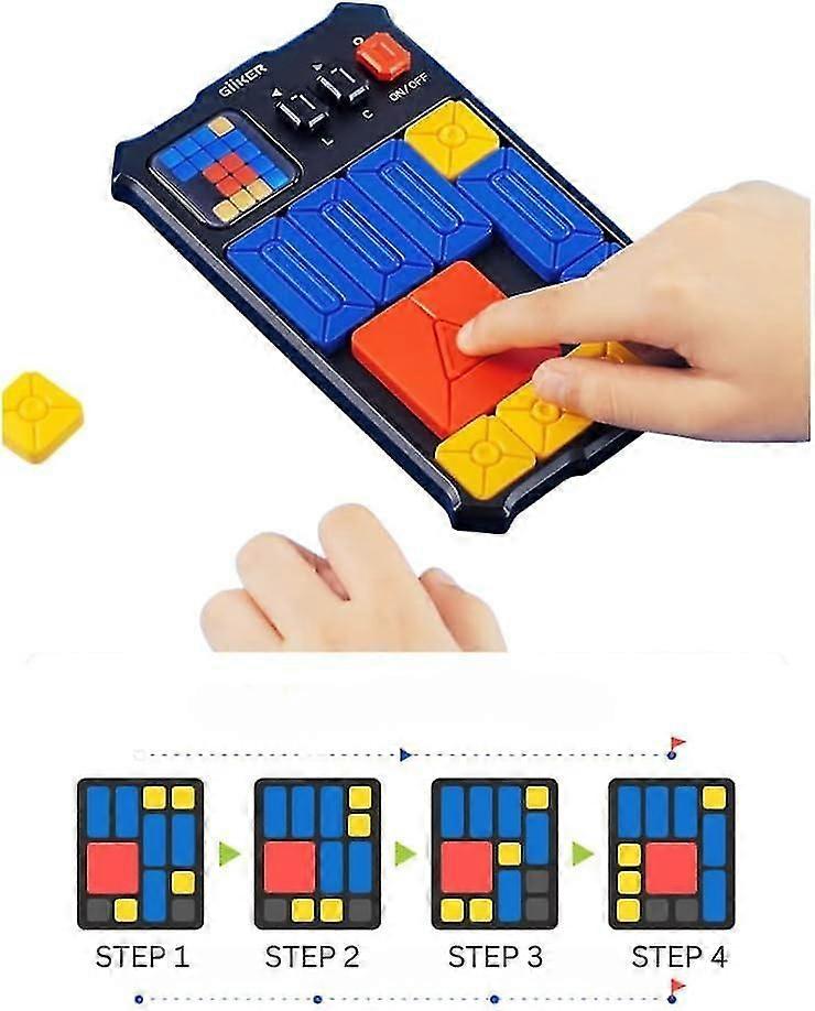 Brain Games Console - Sliding Puzzles With Over 500+ Levelled Up Challenges - Handheld, Interactive And Educational Stem Toy For All Ages - Portable E