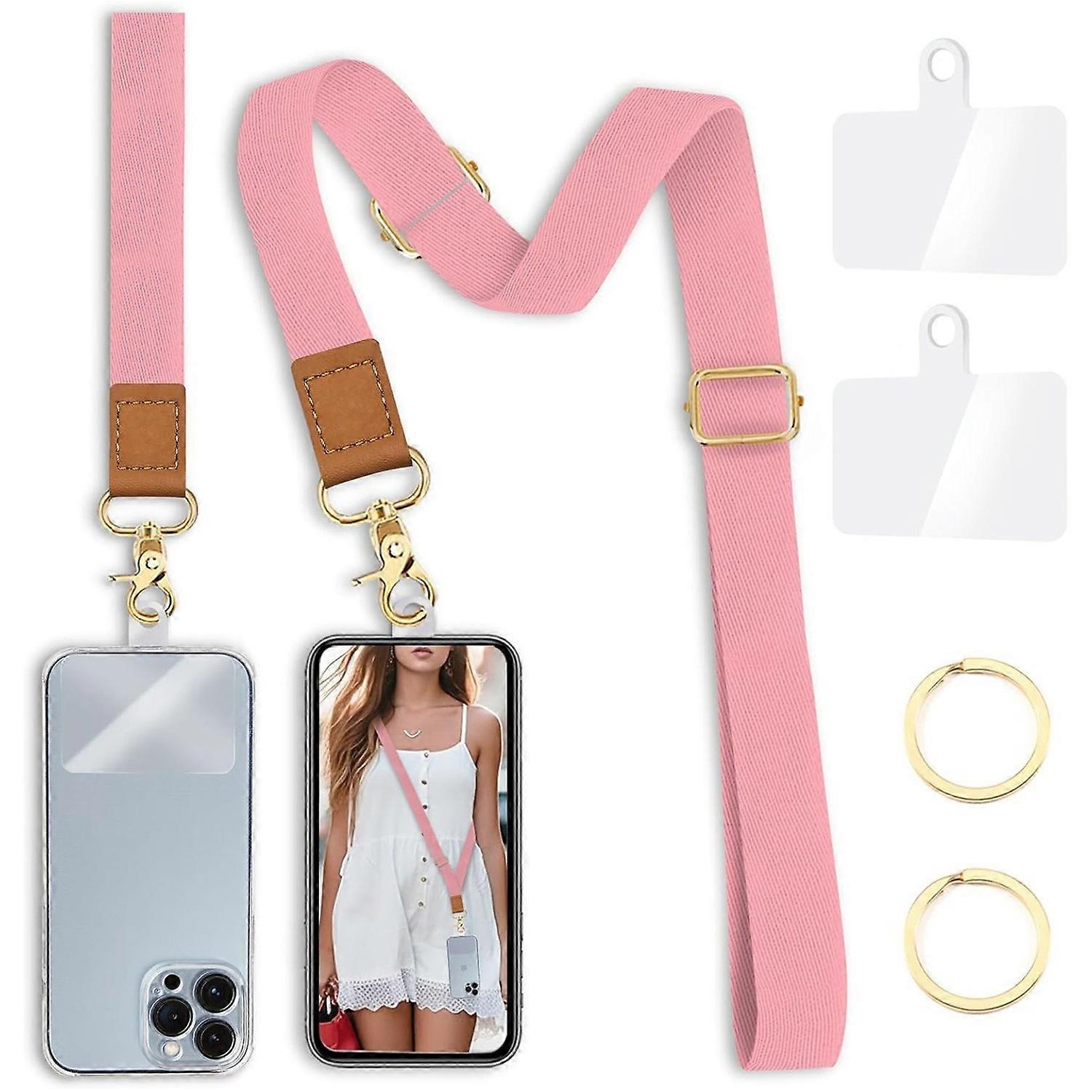 Adjustable Crossbody Phone Lanyard Key Badge Neck Strap Wrist Strap with 2 Tether Tabs+2 Round