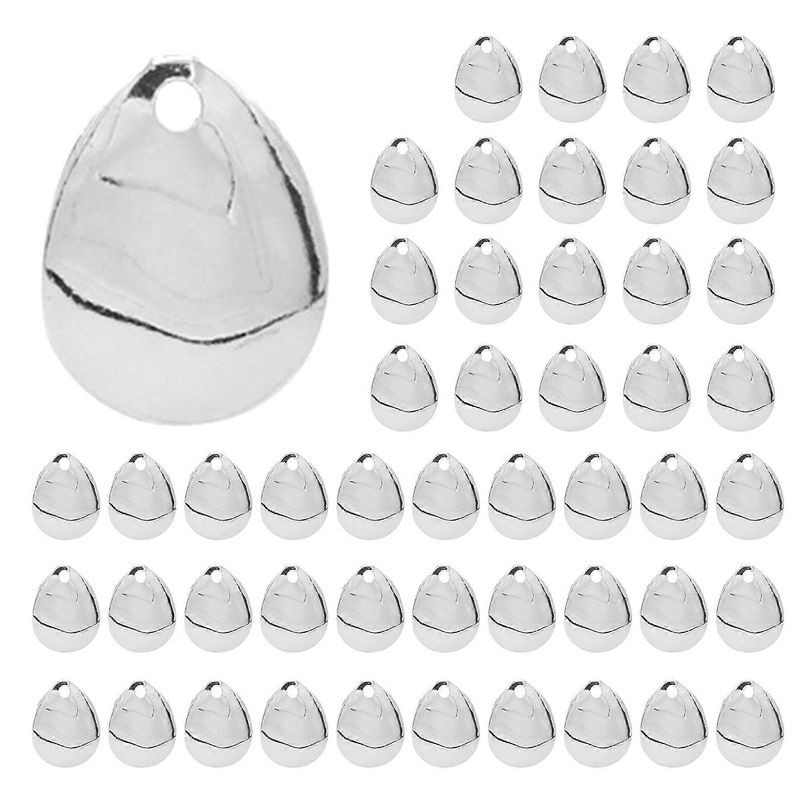 50Pcs Metall Hard Spinner Angelköder Angeln Spinner Swimbait Süßwasser Salzwasser DIY Bunte Pailletten Köder Köder Silber