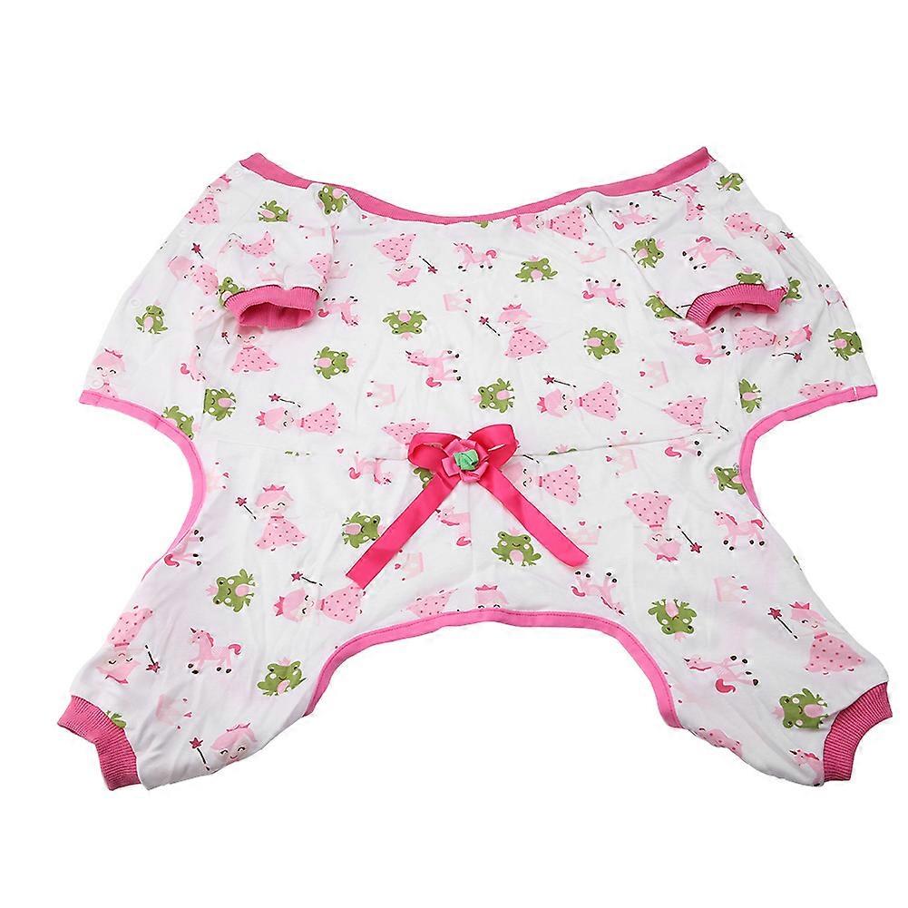 Small Dog Pet Pajamas Bowknot Flower Jumpsuit Puppy Clothes Sleepwear Apparel