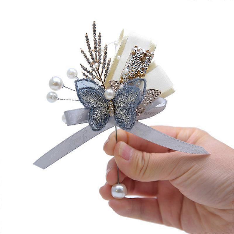 Bruidegom Bruidegoms Creatieve Vlinder Corsage Delicate Bruidsboeket Broche Spelden voor Bruiloftsfeest