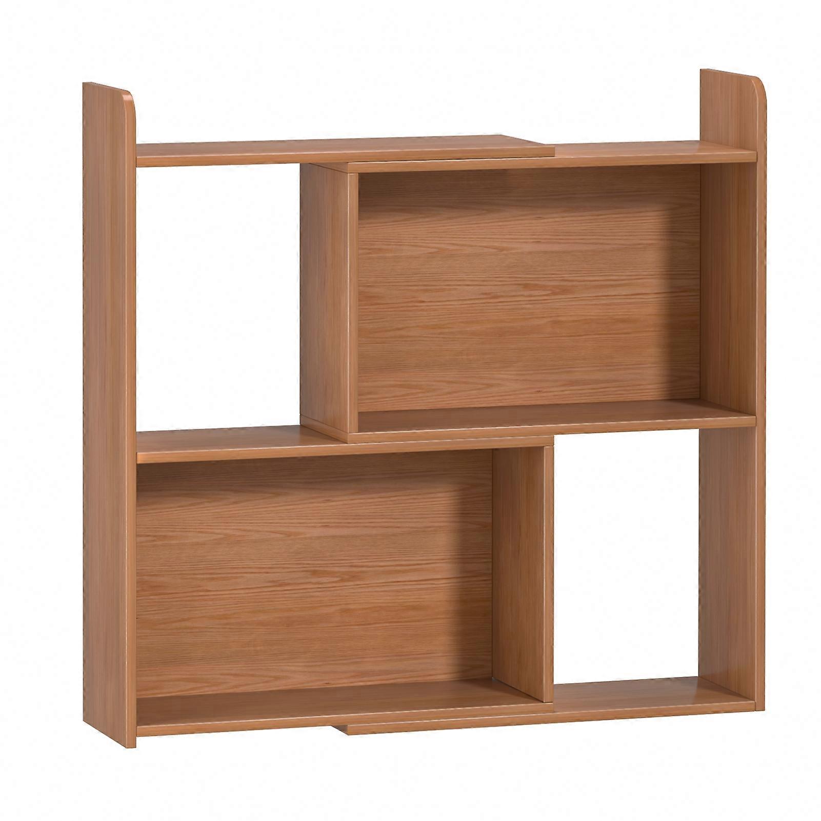 Expandable 2/3 Tiers Desktop Bookshelf, Modern Wooden Desk Organizer, Storage Rack for Computer Desk