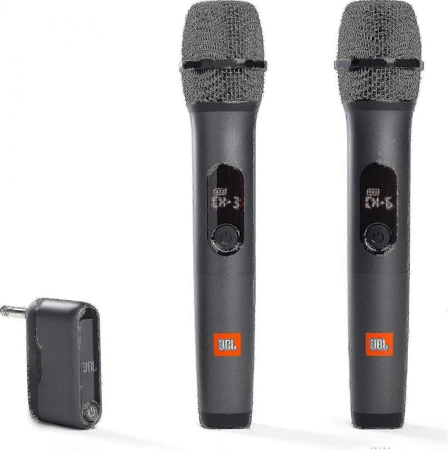 Wireless Two Microphone System With Dual Channel Receiver, Black