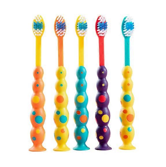 Soft Bristles Toothbrush For 3+ With Suction Cup, Sturdy Handle For Little Hands, Bpa-Free And Phthalates-Free, Includes Dust Covers, Bright Colors,