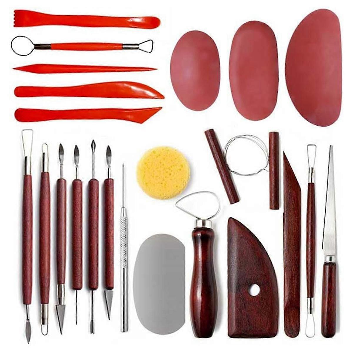 Clay Sculpting Tools,23Pcs Pottery Tools Kit, Polymer Clay Tools,Pottery Ribs, Air Dry Clay Tools for Sculpting