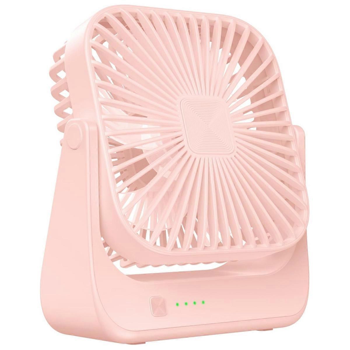 Desk Fan 4 Speeds Portable Mini Fan for Home Office Pink
