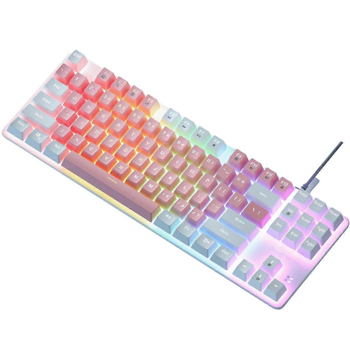 87 Key Mechanical Keyboard Green Gaming Keyboard Wired B