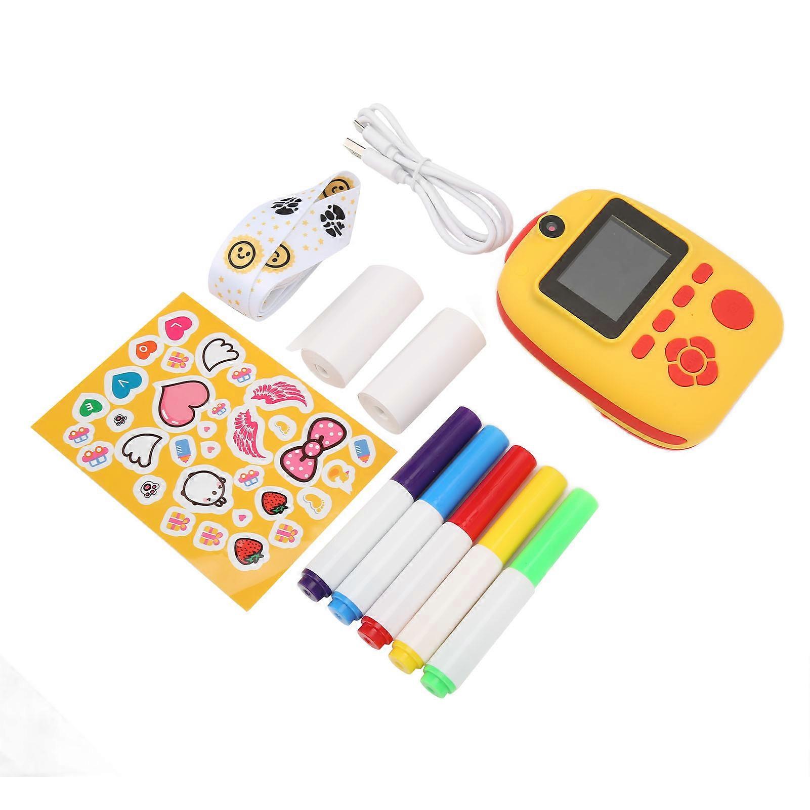 Kids Instant Digital Camera 1080P Rechargeable Child Instant Print Camera with Colored Pens and Sticker