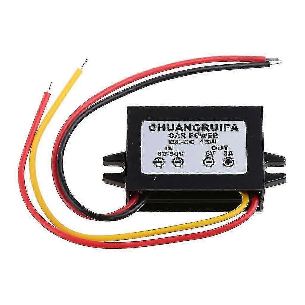 12V/24V to 5V 3A Waterproof 15W DC-DC Step-down Car Power Module