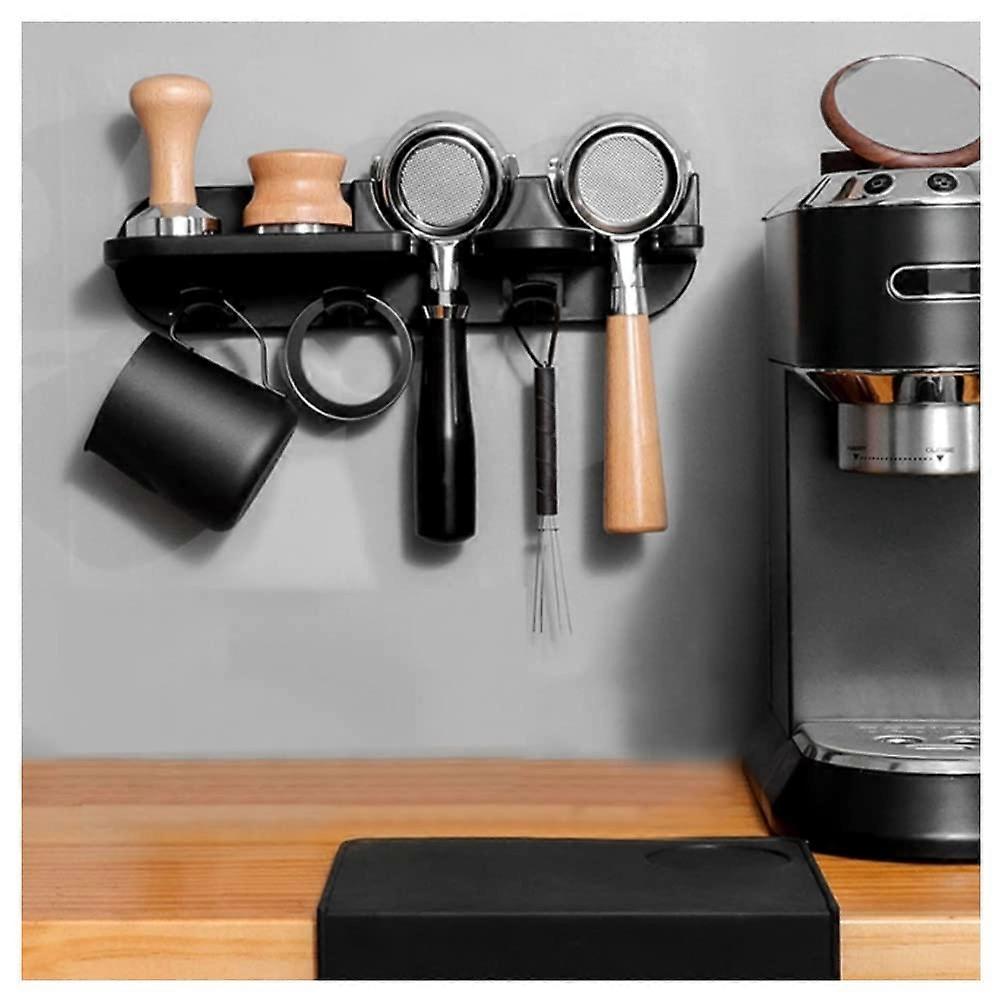 Coffee Portafilter Wall Mount Rack Space Saving Floating Wall Shelves Coffee Station Organizer for Bar 58mm