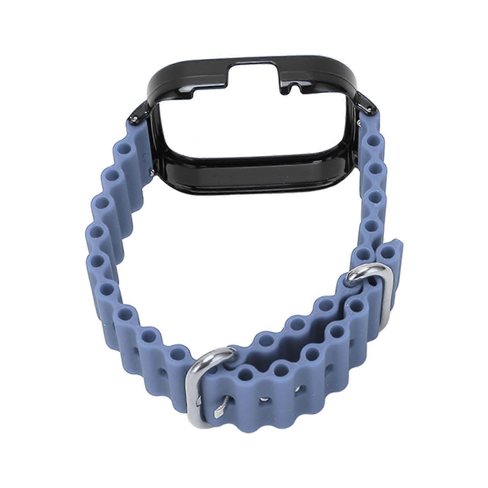 2 In 1 Watch Strap Protective Case Silicone Adjustable Replacement Strap Case for Redmi Watch 3 Purple 