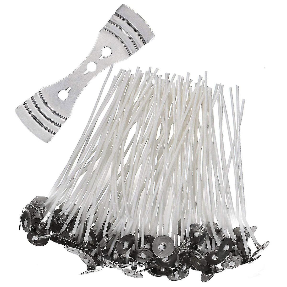 Smokeless Wick, 100 Pre Waxed Natural Wicks (10cm)