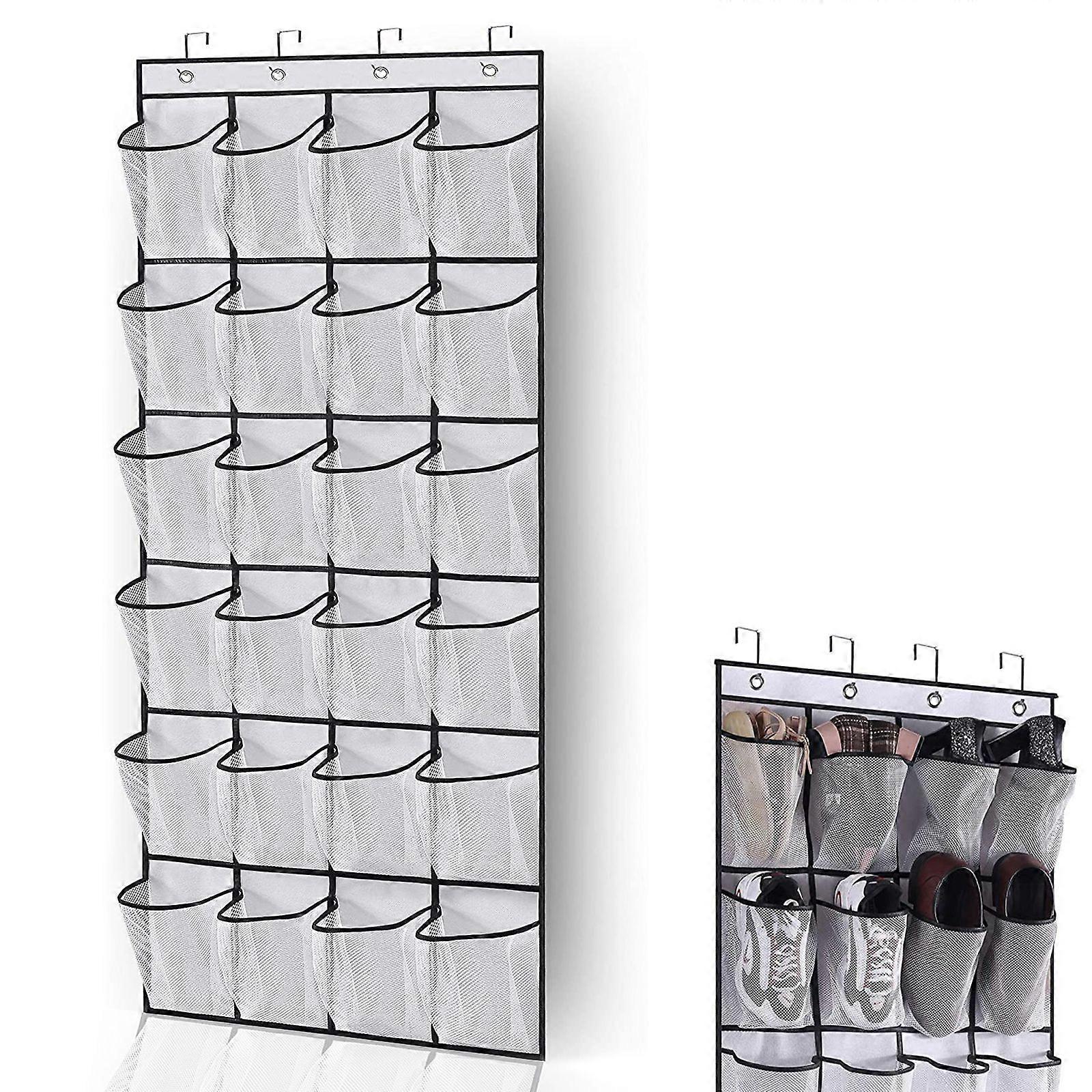 24 Grid Mesh Bag Large Pocket Hanging Bag-White