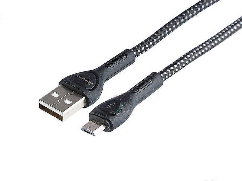 Lade- und Synchronisationskabel, Mikrofasergeflecht, LED-Hintergrundbeleuchtung, 200 cm, USB > Micro USB