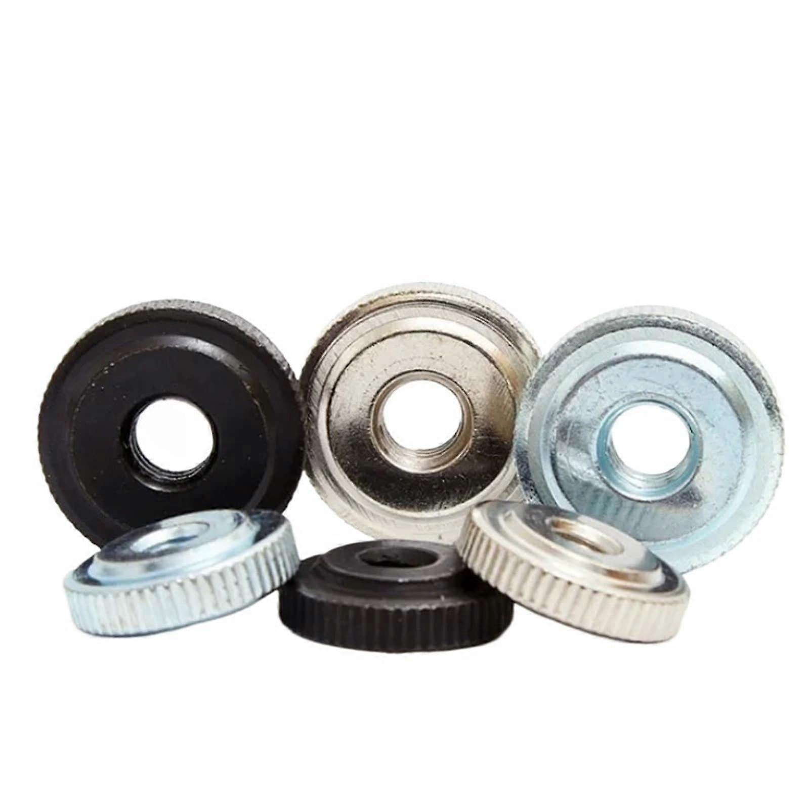 M3 M4 M5 M6 M8 M10 Small Step Knurled Thin Thumb Nut Itrument Hand Tighten Nuts(Black Zinc,M105pcs)
