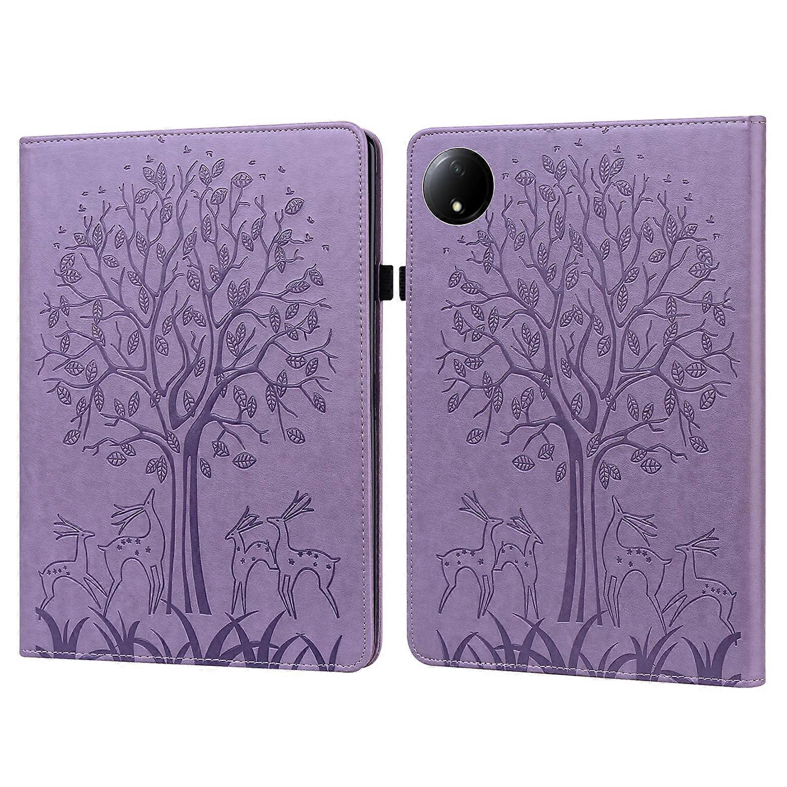 Tree & Deer Embossed Leather Tablet Case