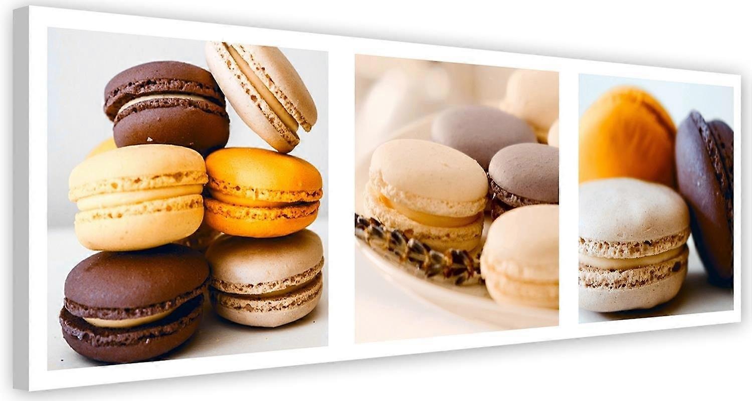 Leinwandbild, Dessert-Macarons - Set - 120x40