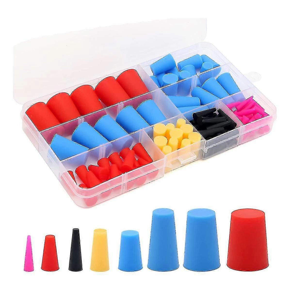 Bouchon conique en caoutchouc de silicone 110PCS, bouchons en caoutchouc résistant aux hautes températures pour bouchons de trou, pulvérisation, pulvérisation