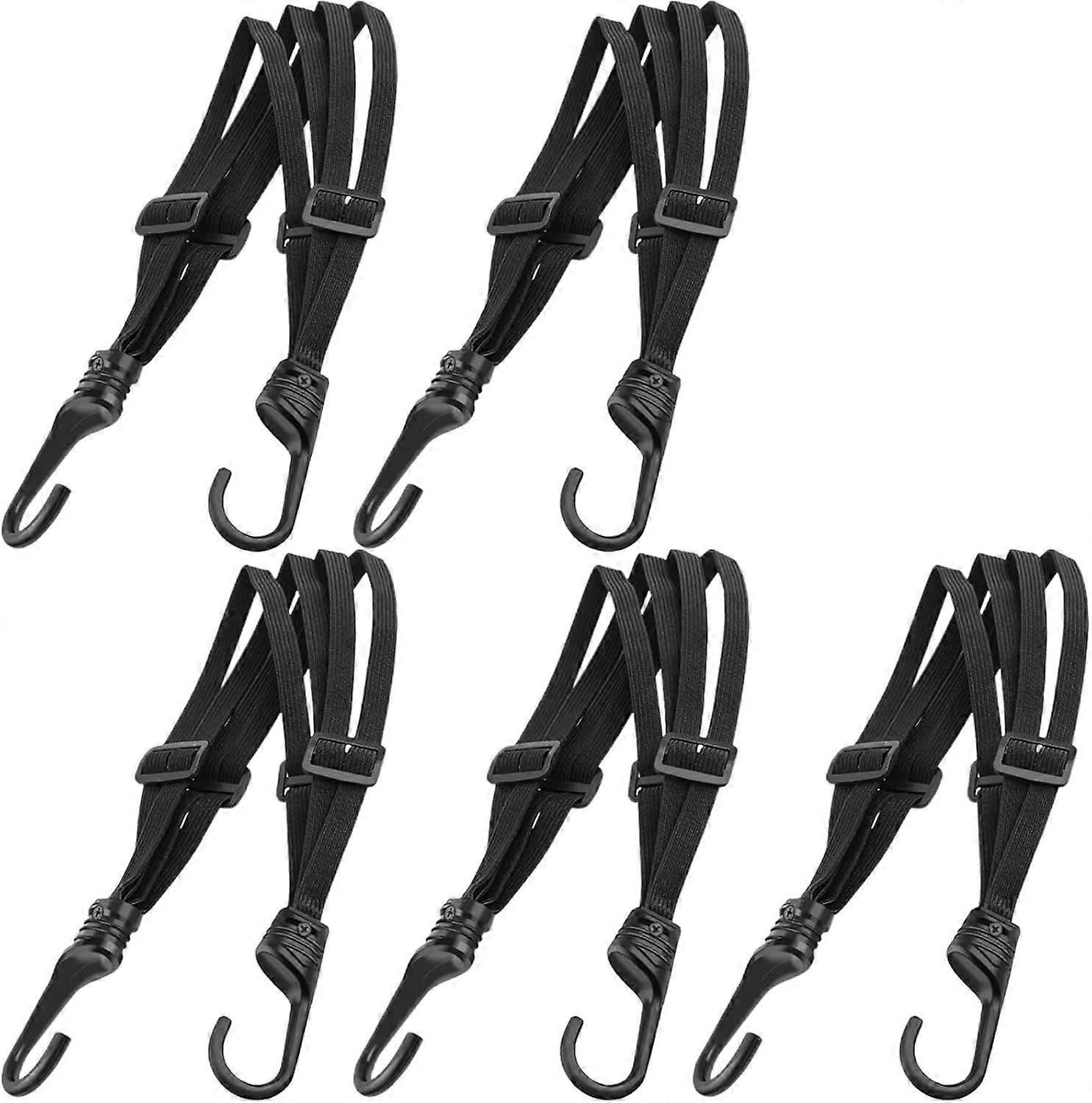 24inch Bungee Cord with Dual Hooks, 5Pcs High Elastic Bungee Cords Outdoor Four-Strand Split Tie Down Straps for Motorcycle Helmet,BicycleLuggage Rack