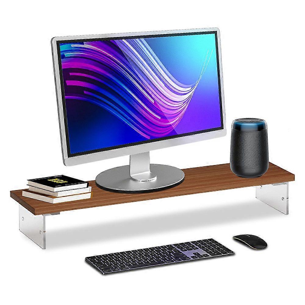 Skjermstativ i tre og akryl Dataskjermstativ med elegant design og moderne stil.