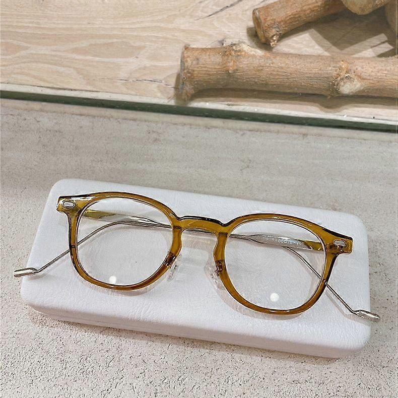 SHAUNA Anti Blue Light Retro Rivets Kulaté optické brýlové obruby