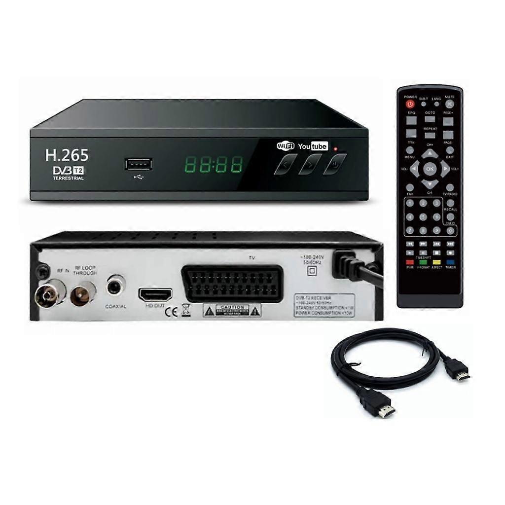 DVB T2 HEVC 265 Digital TV Tuner DVB-T2 265 1080P HD Decoder USB Terrestrial TV Receiver EPG Set Top Box,EU Plug
