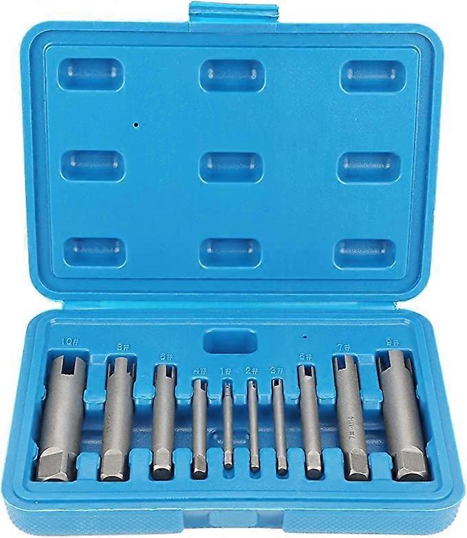 Screw Tap Extractor Set 10pcs Steel Stripped Head Remover for Broken Taps and Damaged Threads