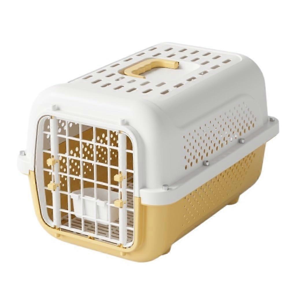 Cat Bag Space Box - Portable Cat and Dog Carrier for Travel, Airline Approved, Yellow, Durable Pet Cage, Check-in Box