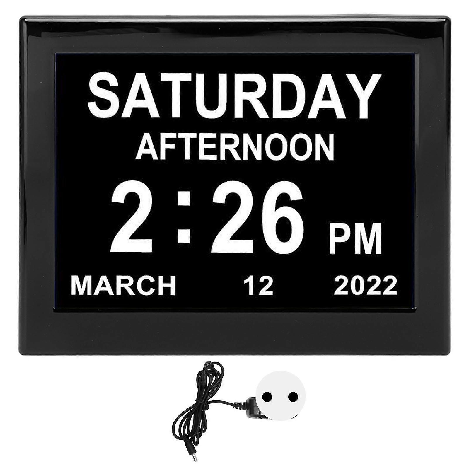 8 Inch Digital Day Calendar 3 Medication Reminders 12 Groups Alarm Electronic Clock 100‑240V EU Plug