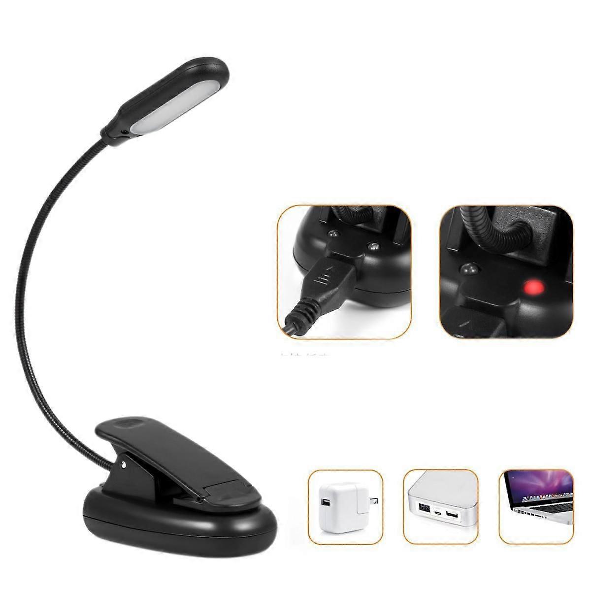Book Light, Led Usb Rechargeable Reading Light With 3-level