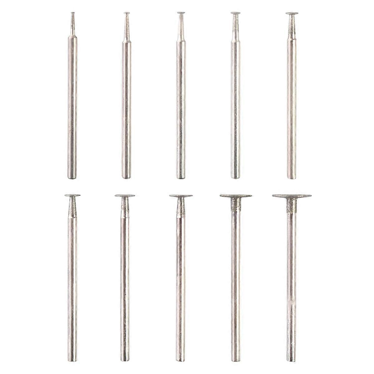 10pcs T Shape Diamond Burr - 3/32Inch Shank Mini Channel Cutting Burs Diamond Mounted Stone Carving
