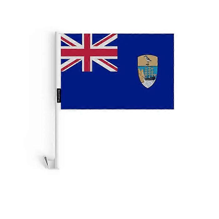 Flag Car Saint Helena, Ascension and Tristan da Cunha – 14 x 21 cm – Polyester Fabric – Window Attachment – 10 pieces