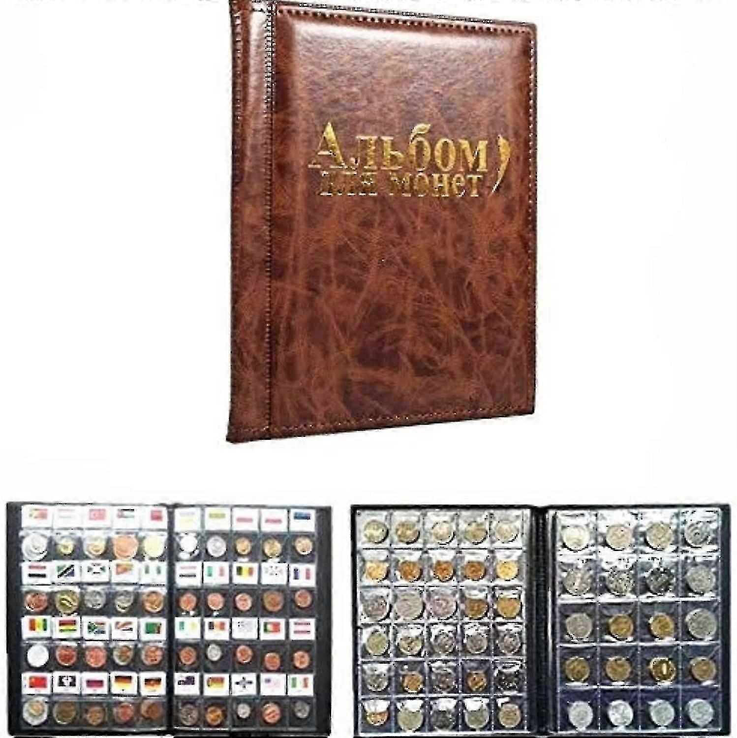 100 Pages Coin Album Coin Collectors 250 Pockets For Coin Storage Coin Collection Book