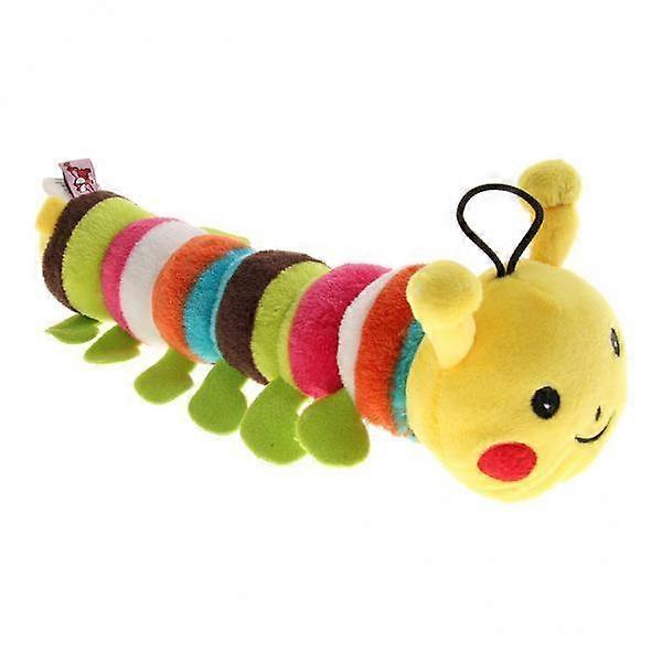 2X Pet Plush Sound Cat Dog Squeaky Chew Toy Biting Toy Cute Caterpillar Yellow