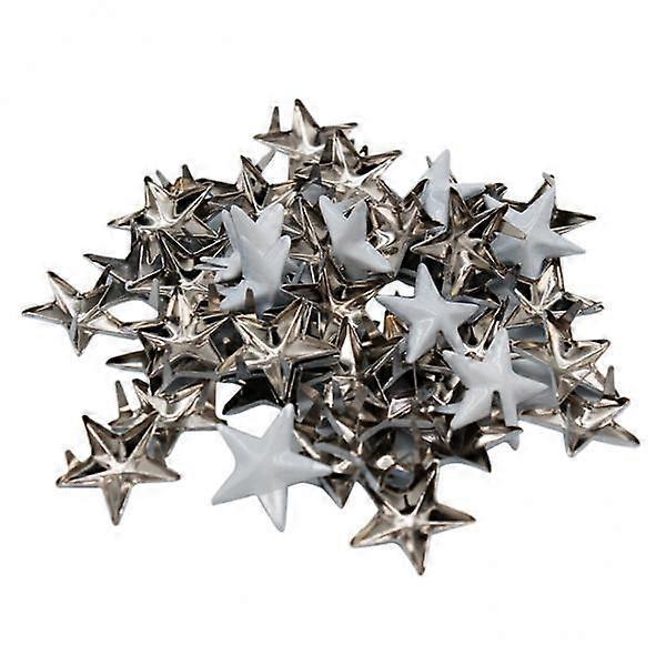 2-4pack 50Pcs Silver Star Rivet Stud Punk Leathercraft DIY Punk Claw Rivets 15mm