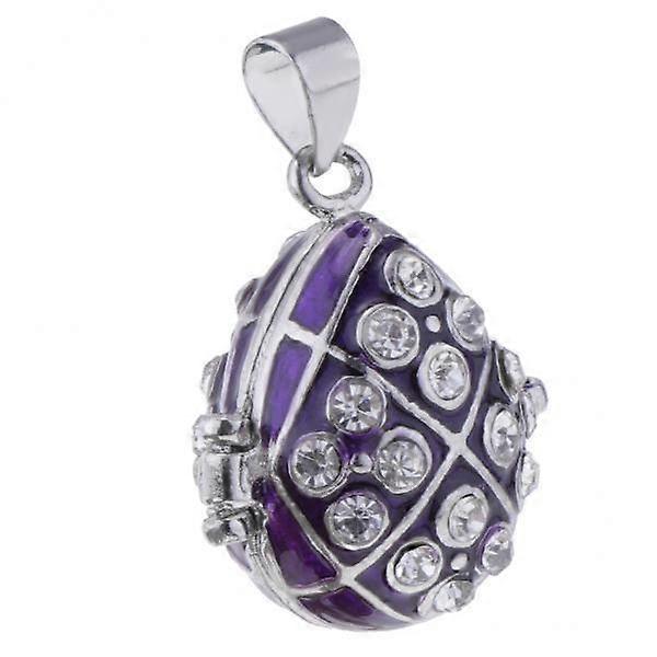 2-7pack Waterdrop Enamel Locket Openable Cremation Keepsake Urn Pendant Purple