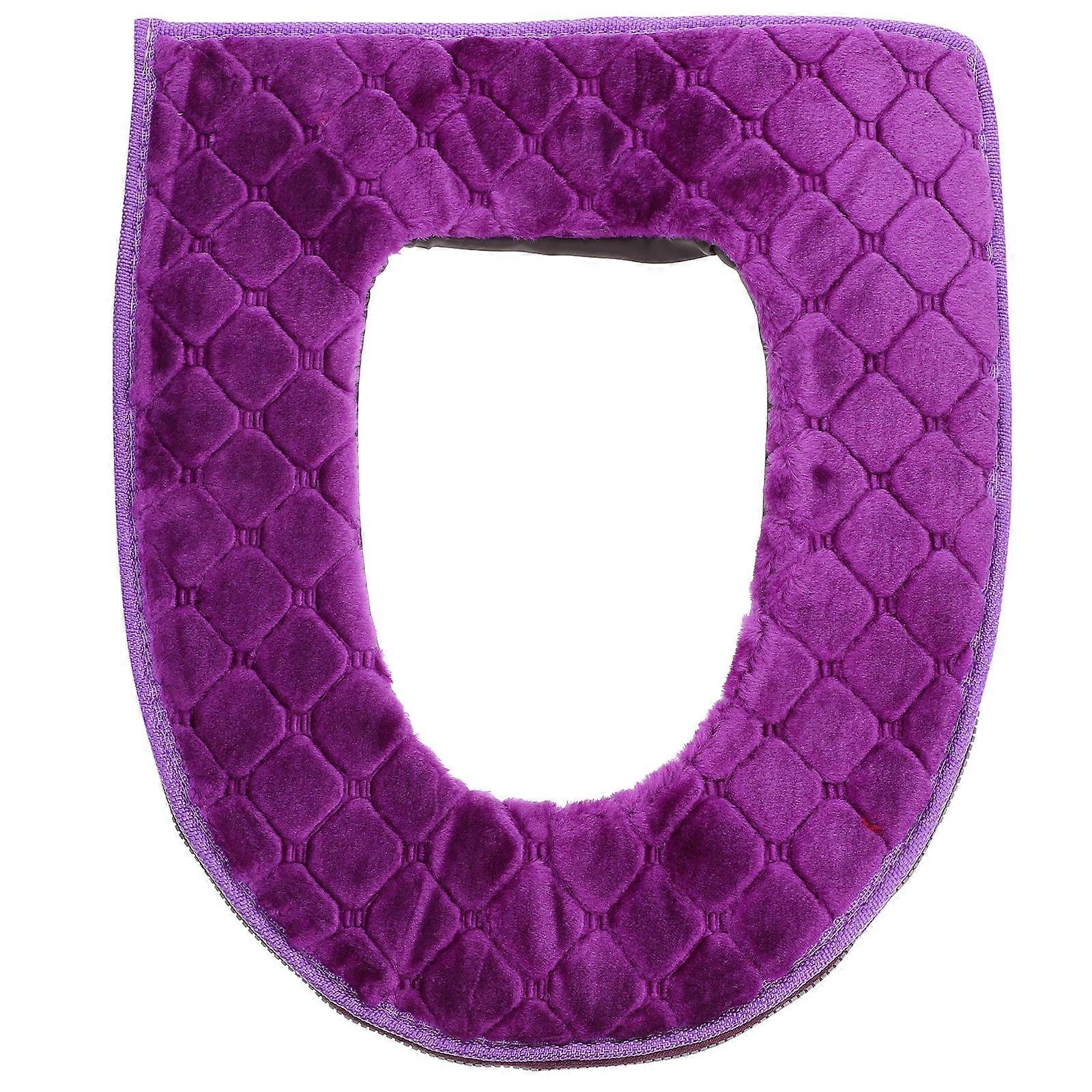 Thickened Washable Reusable Toilet Seat Cover Pad with Zipper for Round Seats – Easy Installation, Comfortable for Cold Weather