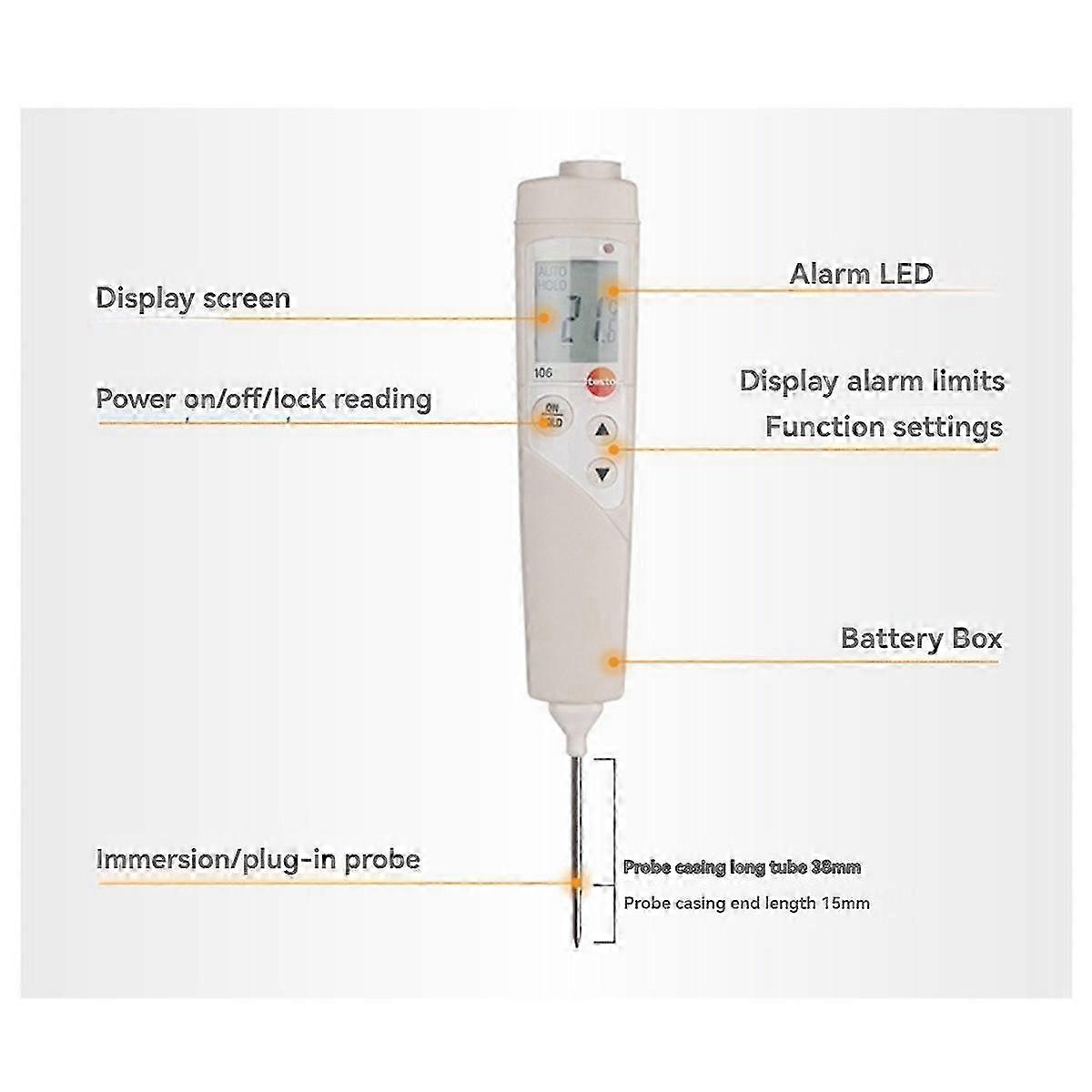Folding Probe Thermometer Penetration Lcd Digital Thermometer Food Safety Thermometer T103(-30c-+2