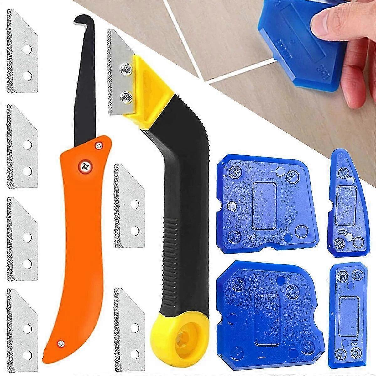Grout Removal Tool Set with Saw, Hook Cutter & Gap Cleaner