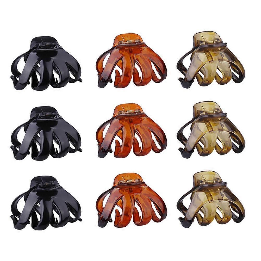 Plastic Octopus Hair Claw 9Pcs Assorted Color Versatile Use for Decoration