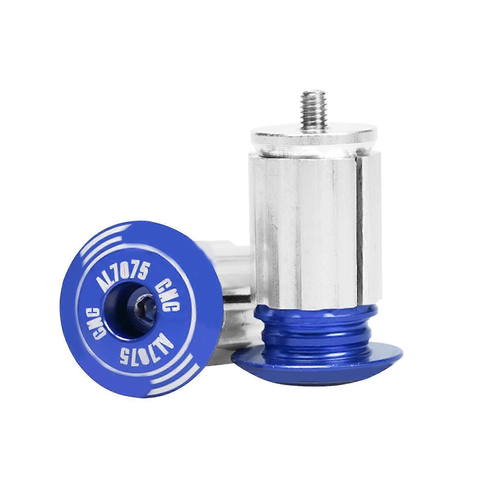 Bicycle Handlebar End Plugs  1 Pair  Aluminum Caps  Multicolor  For Most Blue
