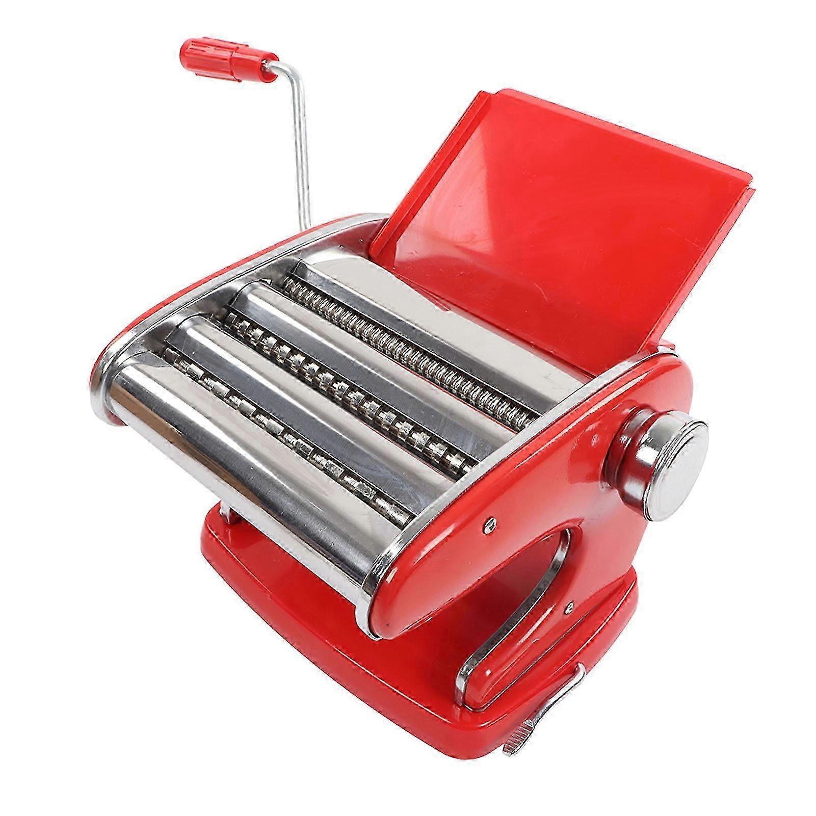 Noodles Maker Multifunction Hand Crank Pasta Machine For Lasagna Fettuccine Dumpling Wrapper Red Suction Cup Type 3 Blade