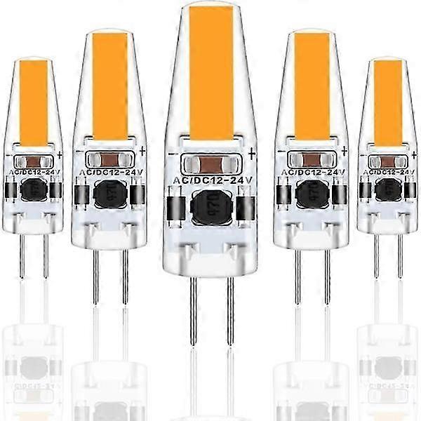 G4 LED 3W 12V AC/DC Light Bulbs, 3W LED Equivalent to 30W Halogen Bulb, 300LM, Warm White 2700K, Non Dimmable, Pack of 5 Suitable for Variou