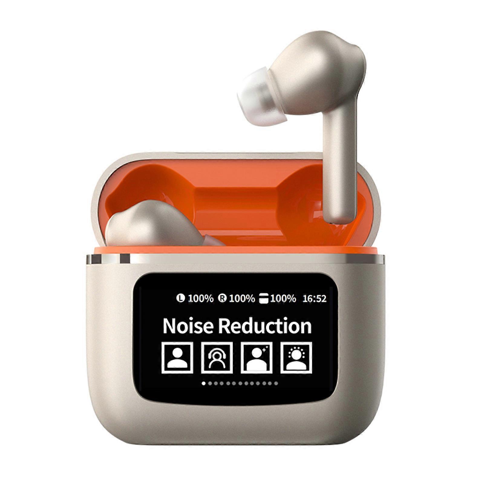 YW09 Wireless BT Headset with APP LCD Full Color Touch Screen Charging Case Intelligent Noise Cancellation with Positioning Loss Prevention IPX5 Wate