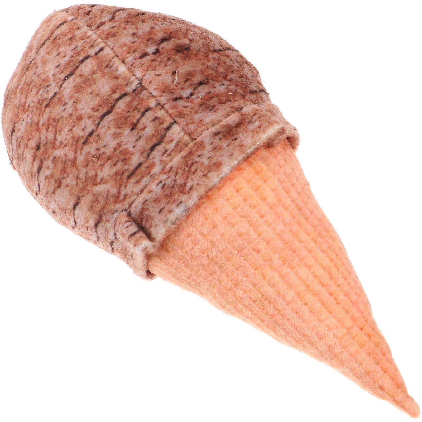Dog Squeaky Chewing Toy Ice Cream Cone Shaped Dog Toy Indoor Playing Flannel Chew Toy 1Set