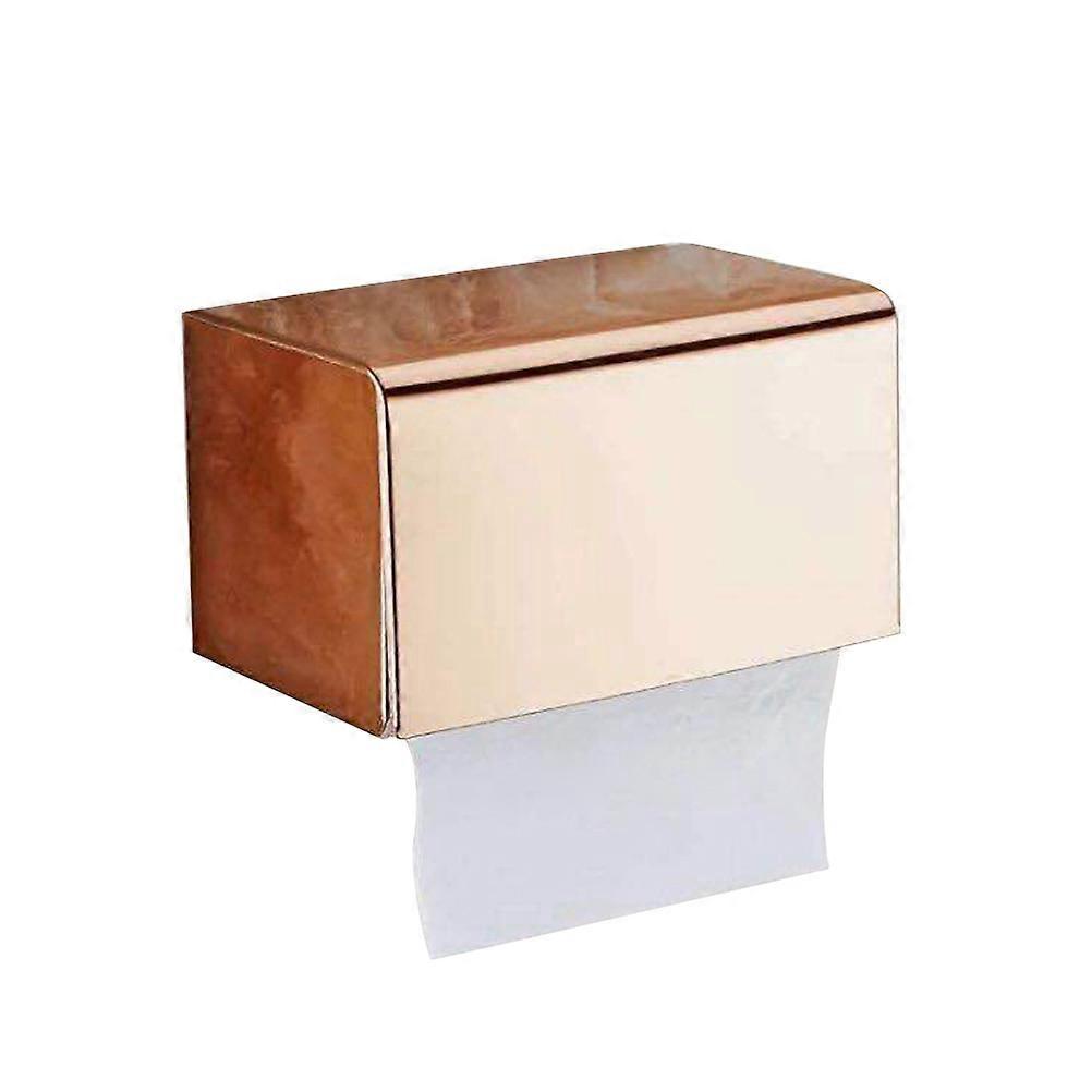 Toalettrullholdere Toalettpapirboksholder Rustfritt stål Bad Dobbelt Vev Veggfeste Rose x 13,5 x 13cm Vevsoppbevaring 1Pakke