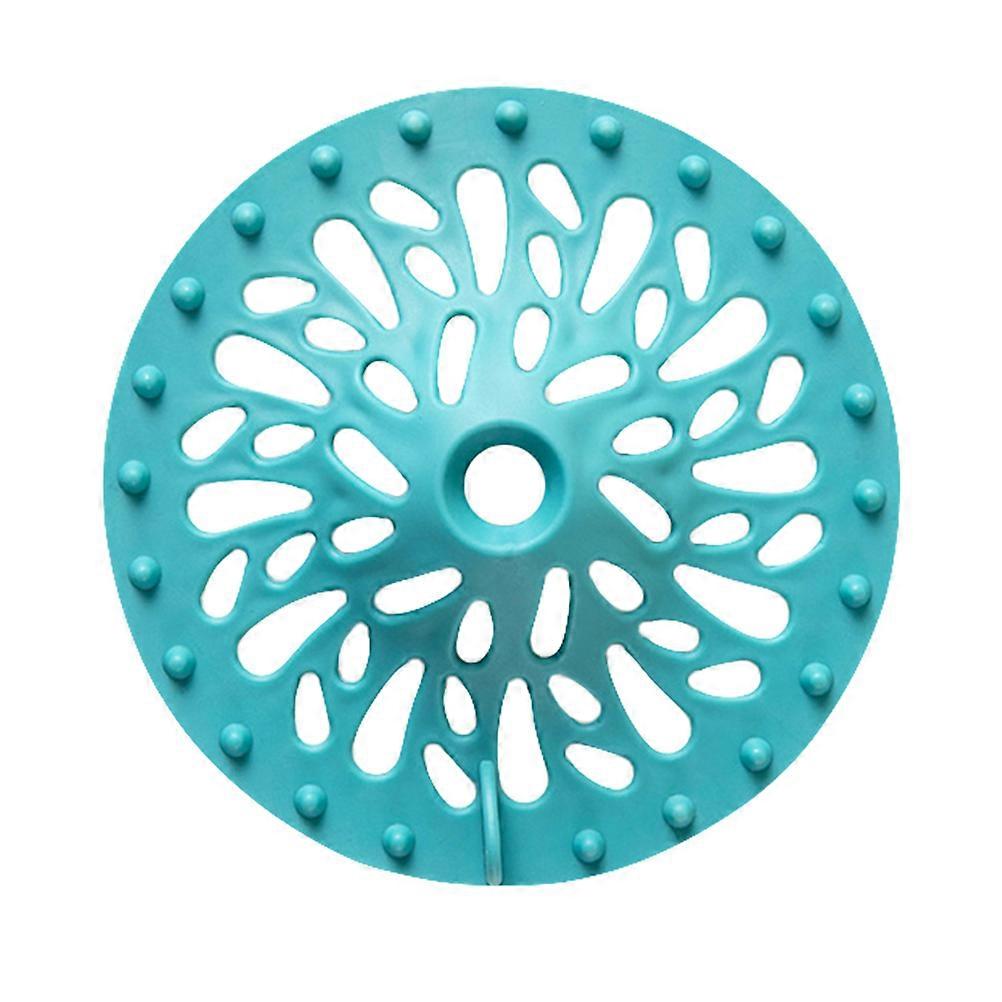 Shower Hair Drain Catcher for Home Use Durable TPR Material Blue Fits Standard Drains 0.5 Inch Thick